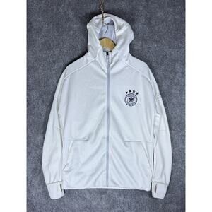 Germany Adidas Football Jacket Soccer Warm Track Top Mens White Rare Size M